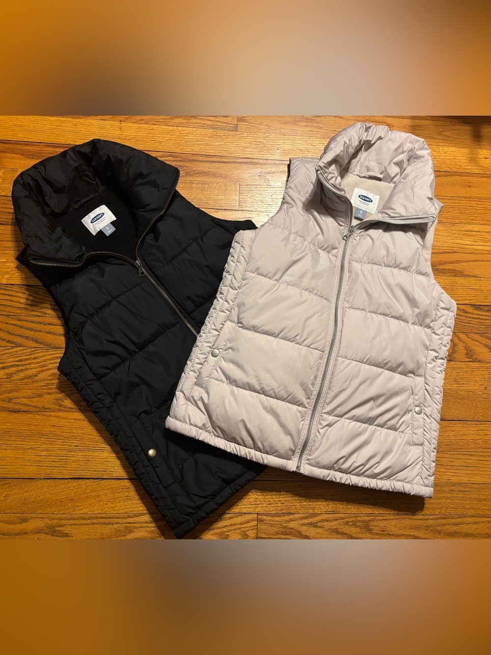 Old Navy Black Quilted Puffer Vests Bundle of 2